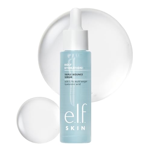 e.l.f. SKIN Holy Hydration! Triple Bounce Serum, 1.7% Hyaluronic Acid Serum For Plump, Bouncy Skin, Moisturizing & Hydrating, Vegan & Cruelty-Free