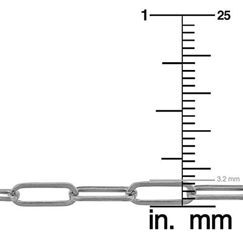 Kooljewelry 14k White Gold Paperclip Chain Bracelet (3.2 mm, 7 inch)