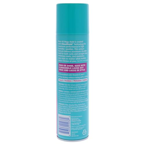 Rave 4X Mega Long-Lasting Firm Hold Scented Hair Spray for Heat Protection, Volume and Shine - ClimaShield for Extra Humidity & Minimizes Frizz