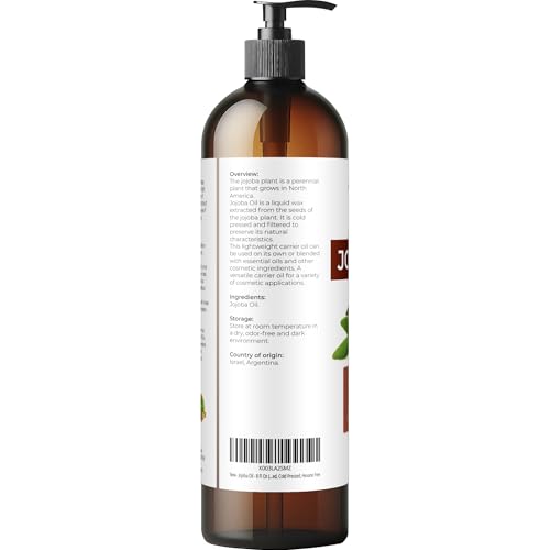 velona Jojoba Oil - 8 fl oz, Cold Pressed, Unrefined, with Pump