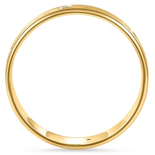 P3 POMPEII3 Pompeii Mens 1/4ct 14K Gold Diamond Comfort Fit Brushed Wedding Ring - Size 7