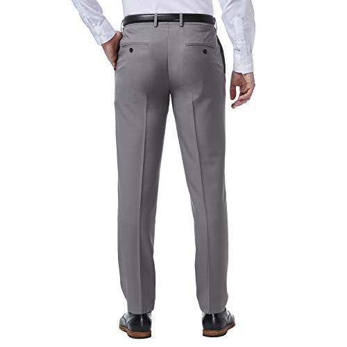Haggar mens Premium Comfort Stretch Slim Fit Dress Pants, Grey, 29W x 30L US