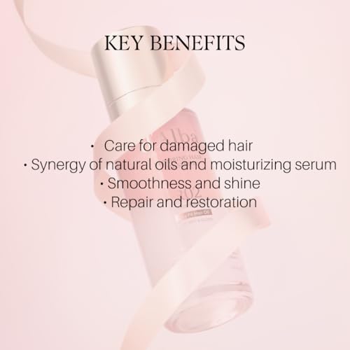d'alba Piedmont Professional Reparing Hair Oil Serum (2.54 fl oz), Silky and Glossy Hair, Lightweight & Airy Finish, Argan Oil, Amino Acid, Protein Complex, Rose Freesia Scent