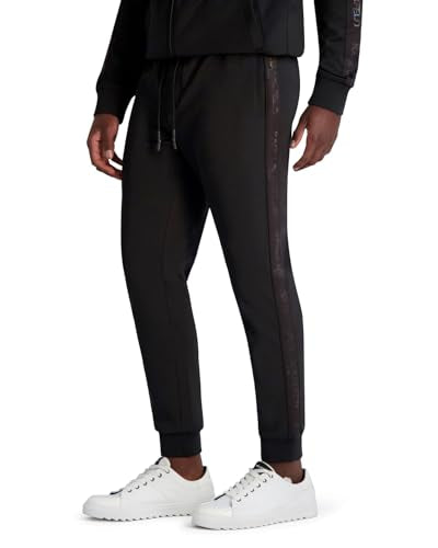 KARL LAGERFELD Men's Pull On Drawstring Waistband Pocket Pants, Black, X-Large