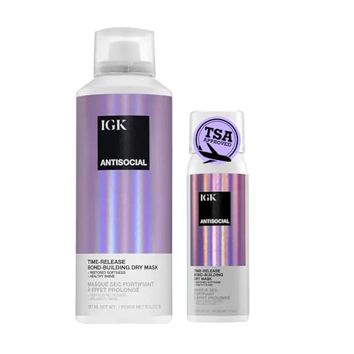 IGK Antisocial Dry Hair Mask, Overnight Bond Repair for Damaged Hair