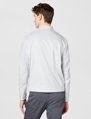 Michael Kors Men's Nylon Racer Jacket, Pearl Grey, L