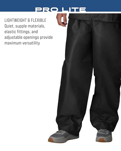 FROGG TOGGS Men's Pro Lite Rain Suit, Waterproof, Breathable, Dependable Wet Weather Protection, Carbon Black, Medium-Large