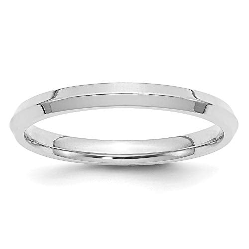 Sonia Jewels Real 14K White Gold 2.5mm Knife Edge Comfort Fit Plain Classic Wedding Band Ring Size 8