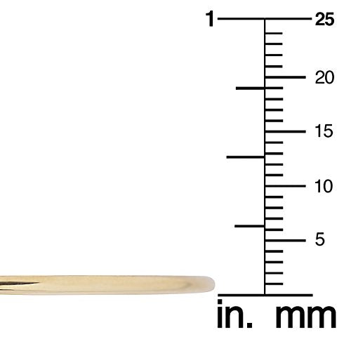 Kooljewelry Womens High Polish Slip-on - 14k Gold 2 mm Bangle Bracelet