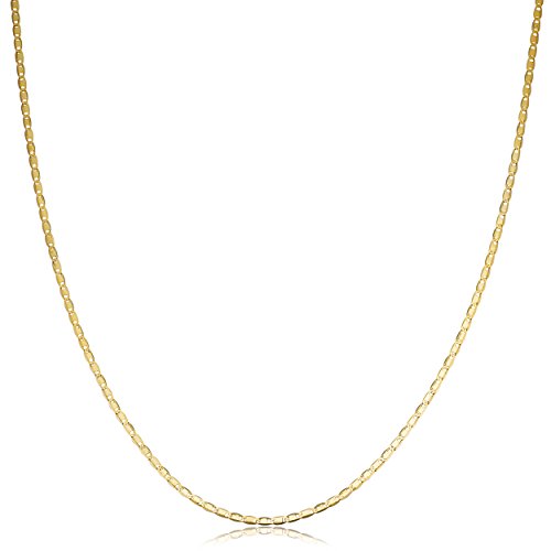 Kooljewelry Womens - 10k Yellow Gold Flat Oval Link Chain Necklace