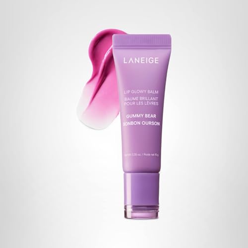 LANEIGE Lip Glowy Balm: Sheer Tinted Lip Treatment Balm Tube with Shea & Murumuru Butters for Hydrating, Moisturizing, Glossy, Non-Sticky Shine, Berry | Korean Skin Care, Gummy Bear