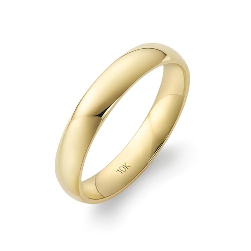 Oxford Ivy Wedding Band Solid 10K Yellow Gold 4mm Comfort Ring, Size 14