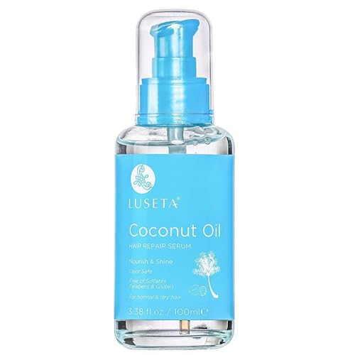 LUSETA Coconut Milk Hair Repair Oil Serum for Dry Hair, 3.38 oz