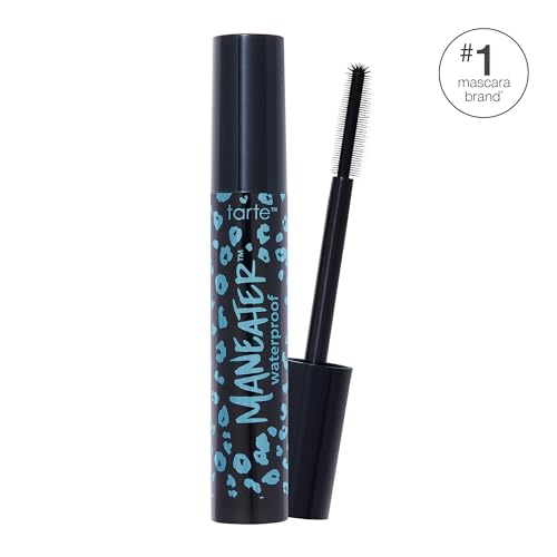 tarte maneater waterproof mascara – Extreme Curl, Instant Volume & Length, 16HR Ultra-Creamy Longwear Eye Makeup, Cruelty-Free, full size, black