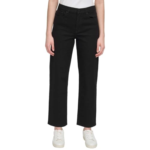 Calvin Klein Women High Rise Straight Leg Jean (US, Numeric, 12, Regular, Regular, Black Jet)