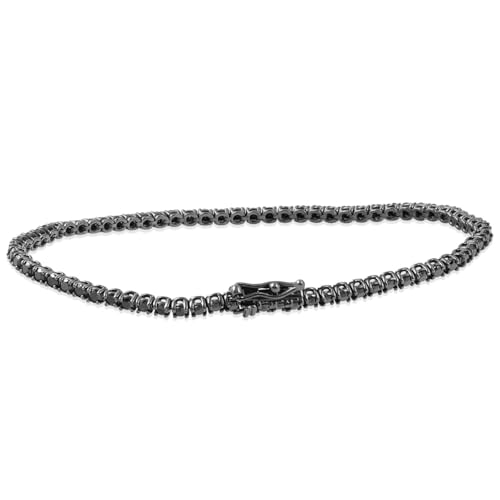 Pompeii 3ct Black Diamond Tennis Bracelet 14K Black Gold 7"
