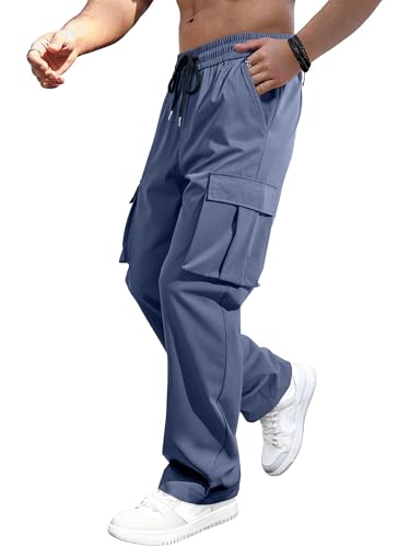 JMIERR Mens Casual Sweatpants Pants Men's Clothing Essential Joggers Mens Quiet Luxury Cargo Pants Big & Tall Loose Fit,US42(3XL),Wild Wind