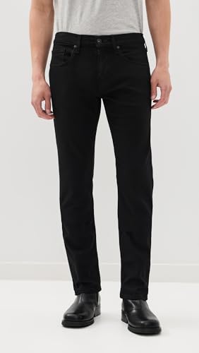 PAIGE Men's Federal Transcend Slim Straight Jeans, Black Shadow, 36