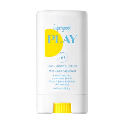 Supergoop! PLAY Mineral Stick SPF 50, 0.67 oz - On-the-Go Broad Spectrum Face Sunscreen - Water Resistant - Vegan