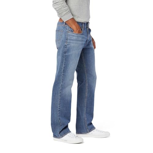 Levi Strauss Signature Gold Men's Relaxed Fit Flex Jeans, Hazy Horizon-Stretch Waistband, 28Wx32L