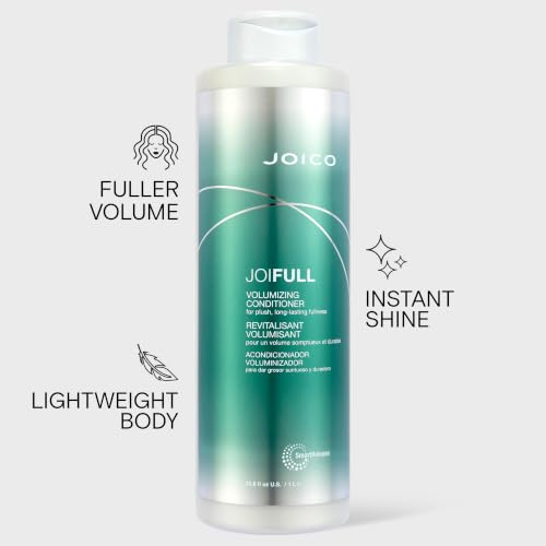 Joico JoiFULL Volumizing Conditioner | For Fine, Thin Hair | Add Instant Body | Long-Lasting Fullness | For Thicker Bouncier Hair | Boost Shine | With Lotus Flower & Bamboo Extract | 33.8 Fl Oz