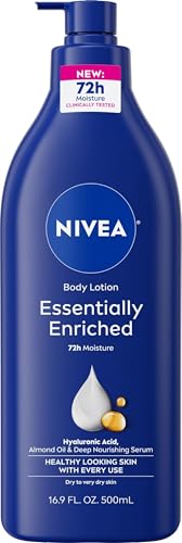 NIVEA Essentially Enriched Body Lotion, Very Dry Skin, Almond Oil, 16.9 Oz