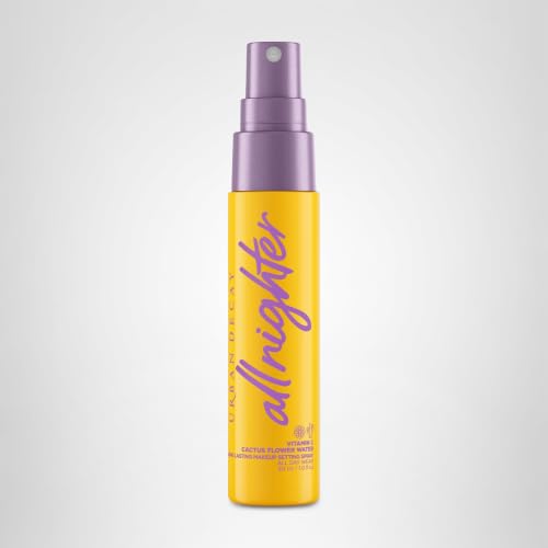 Urban Decay All Nighter Vitamin C Hydrating Makeup Setting Spray for Face (Travel Size), Transfer-Resistant, Waterproof, 16 HR Wear, Vitamin C & Cactus Flower Water, Illuminated Finish - 4 fl oz