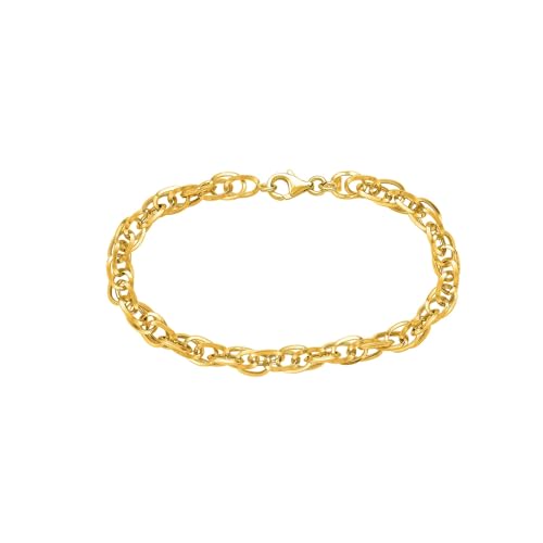 Floreo Italian 14k Yellow Gold 4.5mm Euro Link Bracelet, 7.5 Inch