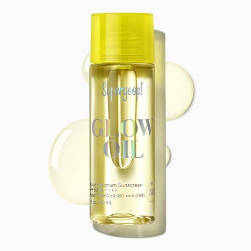 Supergoop! Glow Oil - 1 fl oz - SPF 50 PA++++ Vitamin E Body Oil + Broad Spectrum Sunscreen Protection - With Marigold, Meadowfoam & Grape Seed Extracts
