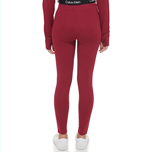 Calvin Klein Performance Women's High Waisted Logo Leggings, Chianti, Large