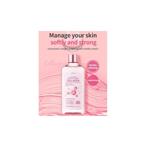 Esfolio Moisture Collagen Essence Toner 13.52 Fl Oz, Hydrating Facial Toner with Hydrolyzed Collagen, Hyaluronic Acid and Niacinamide, Daily Korean Skincare for Smooth, Refreshed Looking Skin