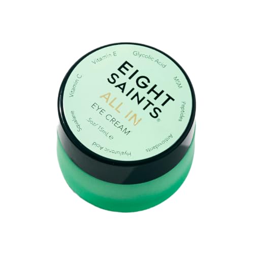Eight Saints Skin Care All In Eye Cream, Anti Aging Eye Cream to Reduce Puffiness, Wrinkles, & Eye Bags, Dark Circles Eye Treatment, with Hyaluronic Acid, Vitamin C, & Peptides, 0.5 Ounces