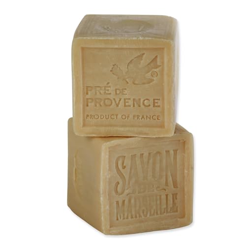 Pre de Provence Marseille Olive Oil Soap Cube, Traditional French Clean Scent Multi-Purpose use on Hands, Body, Laundry or Dishes, Natural, 300 Gram