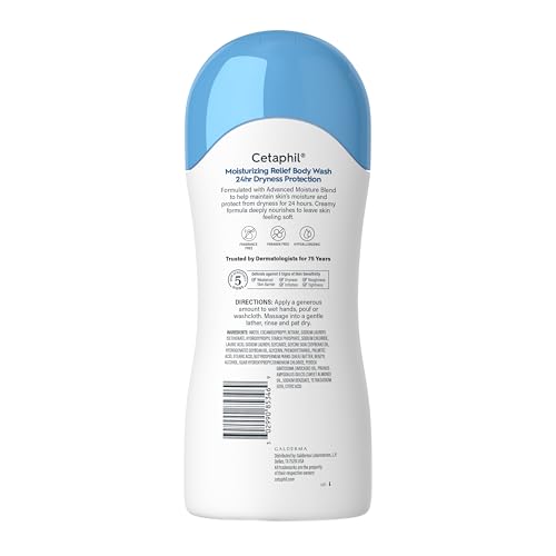 Cetaphil Moisturizing Body Wash, Sensitive Skin, Fragrance Free, 16.9 fl oz