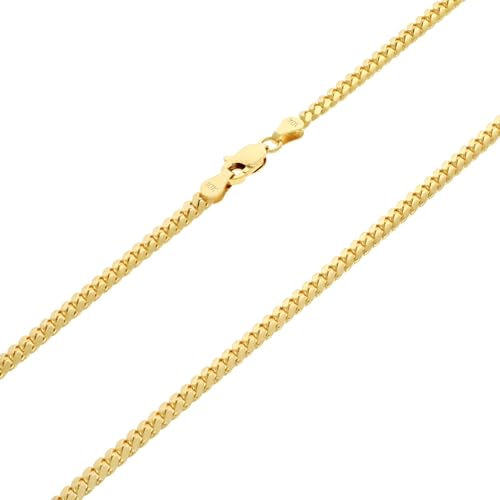Nuragold 10k Real Yellow Gold Miami Cuban Link 3.5mm Solid Chain Necklace - 20"