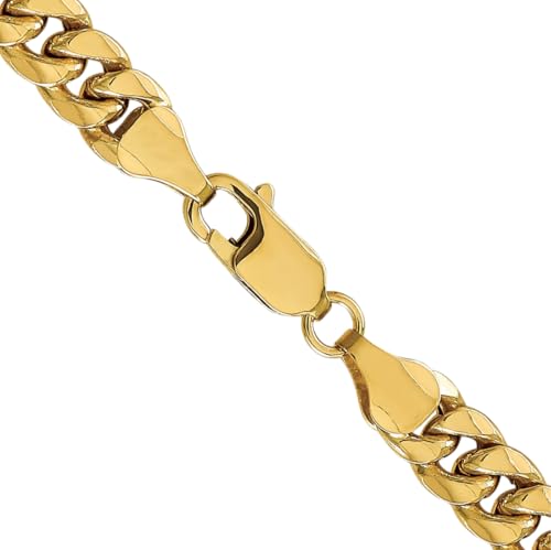 IceCarats 14K Yellow Gold 6.75mm Cuban Chain Miami Link Bracelet, 8 inch