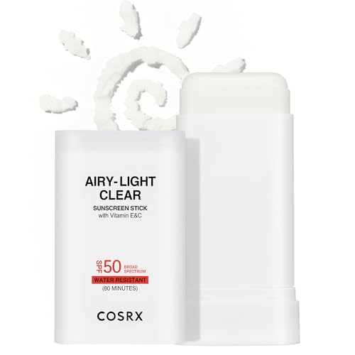 COSRX Airy-Light Clear Sunscreen Stick with Vitamin E&C, SPF 50, 0.67 oz