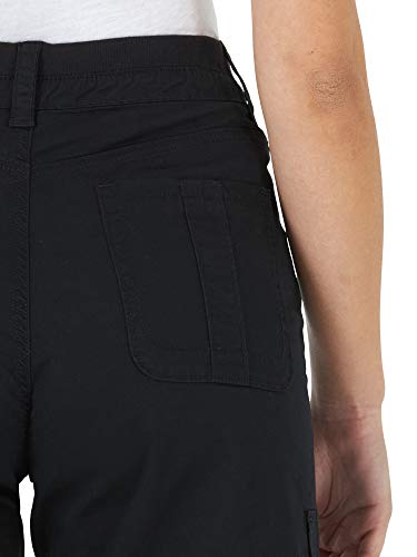 Lee Women's Relaxed Fit Avey Knit Waist Cargo Bermuda Short Black 12