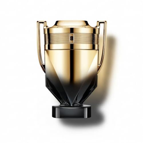 Rabanne Invictus Elixir Parfum for Men - Long Lasting Ambery Aromatic Cologne with Salted Mineral Accord, Aromatic Cypress & Vanilla Caviar - Golden Trophy Bottle French Fragrance Spray, 1.7 oz