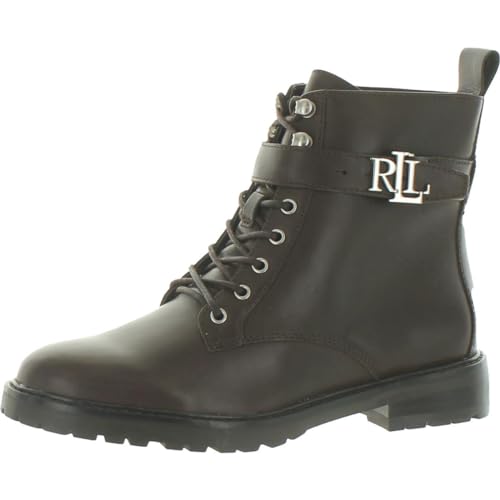 Lauren Ralph Lauren Women's Elridge Lug Sole Boot Chestnut Brown 9 B - Medium