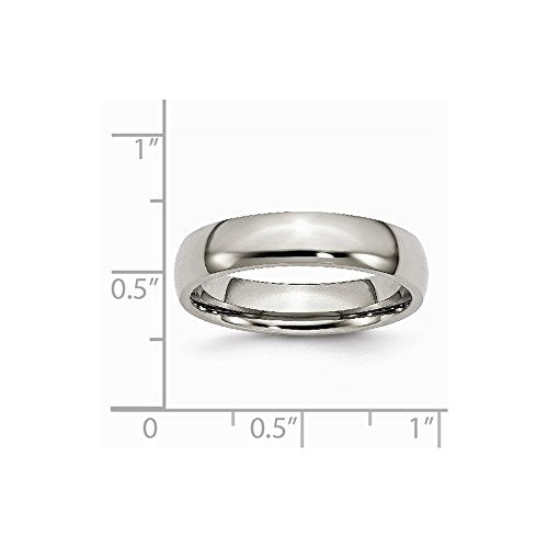 Sonia Jewels Solid Titanium 5mm Plain Classic Wedding Band Ring Comfort-Fit Size 14