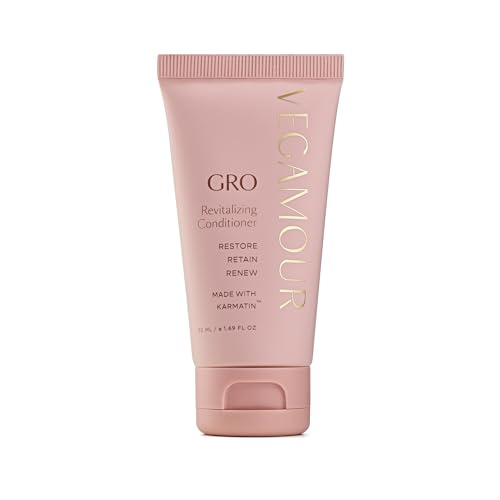 VEGAMOUR GRO Revitalizing Conditioner, Travel Size 1.6 oz - Plant-Powered with Karmatin™ Peptide & Marula Oil - Reduces Breakage, TSA-Friendly, Vegan & Cruelty-Free