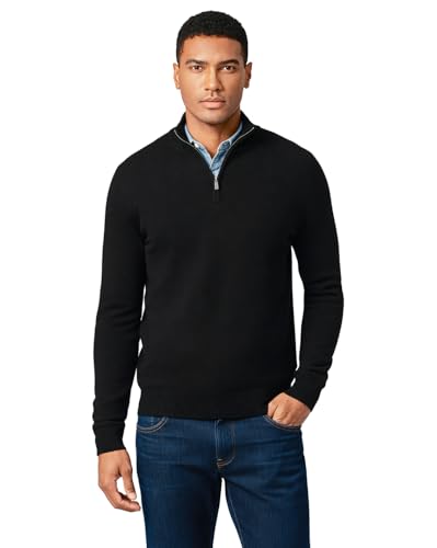KVSS Men's Mock Neck Half Zip 100% Pure Cashmere Sweater, Pullover Cashmere Sweaters for Mens | Luxury from Inner Mongolia