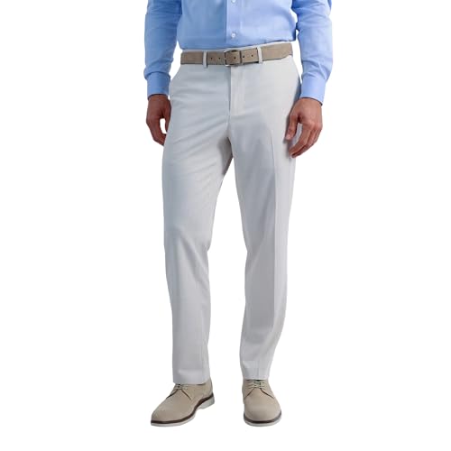 Haggar Men's JMH Premium Slim Fit Heather Fine Twill Dress Pants Natural