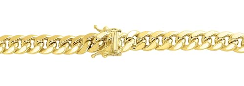 Floreo 14k Yellow Gold 6.1mm Semi-Lite Miami Cuban Chain Bracelet - 8.5 inch