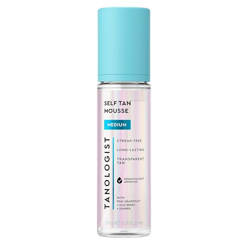 Tanologist Medium Self Tan Mousse, Streak-Free, Natural Glow, 6.76 oz