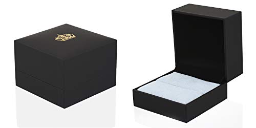 King's Cross Exquisite 8mm Brushed Finish Black Tungsten Carbide Flat Band Ring with Rose Gold Stripe and Raw Speckled White Deer Antler Inlay. (Tungsten (8mm), 11) White/Wood/Horn/Antler/Brown/Tan