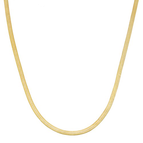 10k Yellow Gold Herringbone Chain Necklace (18 inch)