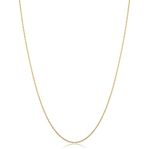 Kooljewelry 10k Yellow Gold Barely-There Necklace, Thin Lightweight