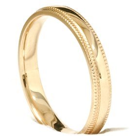 P3 POMPEII3 Pompeii Milgrain Edge Wedding Band 14K Yellow Gold - Size 12